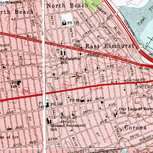 Topographic Map of Alpha Missionary Baptist Church, NY
