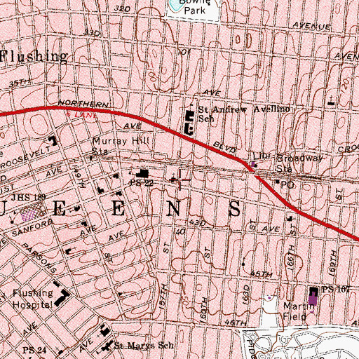 Topographic Map of Asian Assembly of God Church, NY