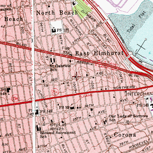 Topographic Map of Church of the Resurrection, NY