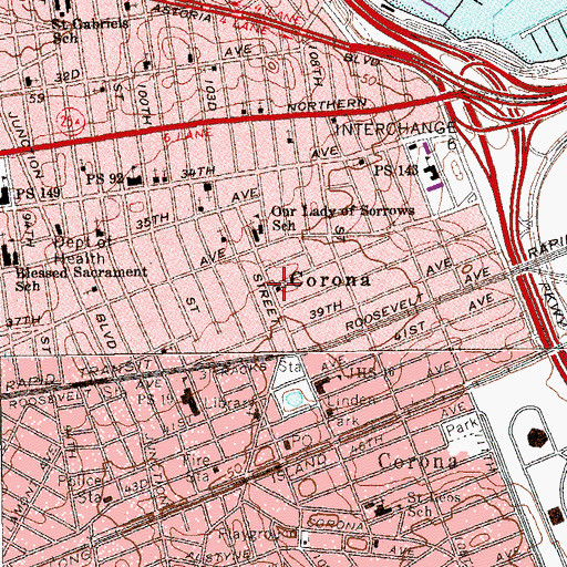 Topographic Map of Emanuel Evangelical Church, NY