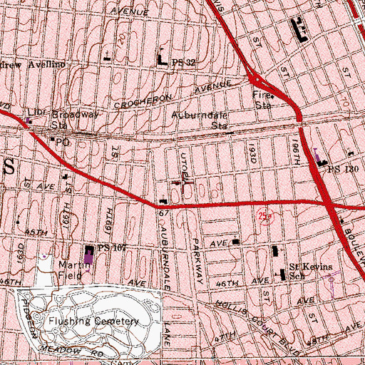 Topographic Map of Emmaus Mission Church of New York, NY