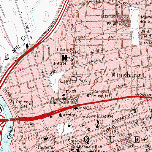 Topographic Map of Evergreen Presbyterian Church, NY