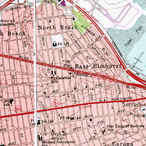 Topographic Map of First Baptist Church, NY