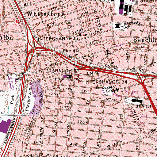 Topographic Map of First Presbyterian Church, NY