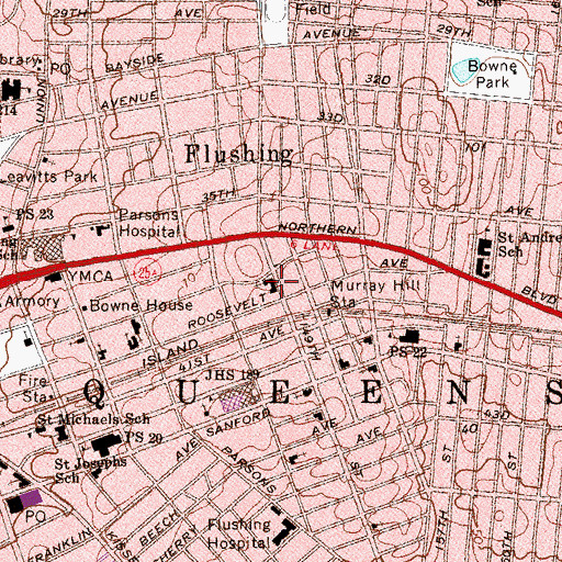 Topographic Map of First United Methodist Church, NY