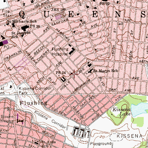 Topographic Map of Hindu Temple Society of North America, NY