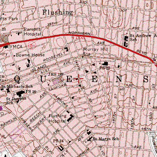 Topographic Map of Lutheran Church of Saint John, NY