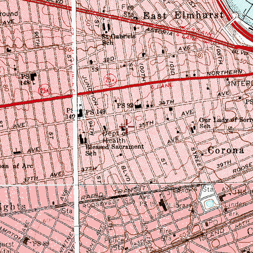 Topographic Map of Miseion Cristiana Discipulos, NY
