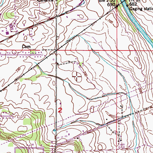 Topographic Map of Clopton Cemetery, AL