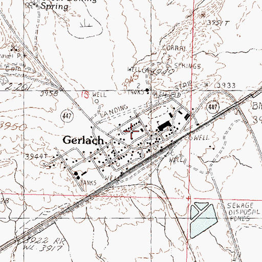 Topographic Map of Gerlach Middle School, NV