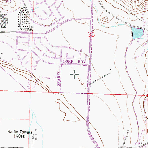 Topographic Map of Lou Mendive Middle School, NV