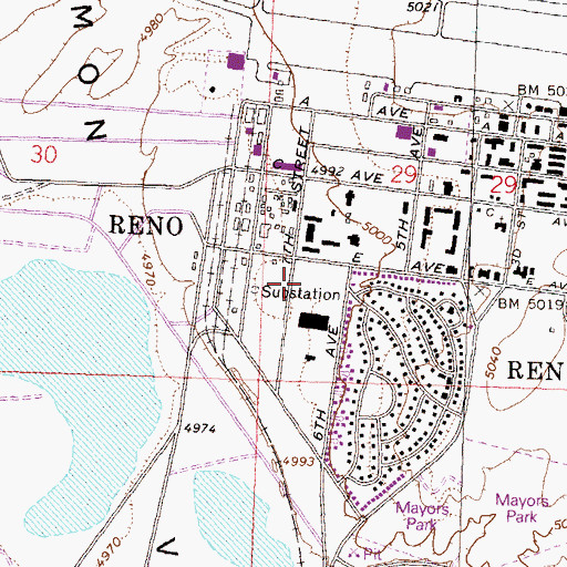 Topographic Map of Desert Heights Elementary School, NV