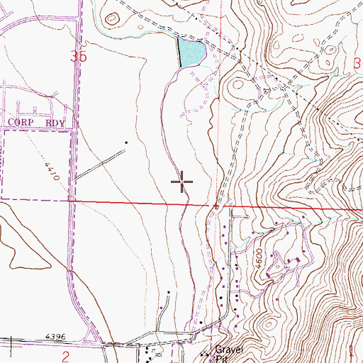 Topographic Map of Marvin Moss Elementary School, NV