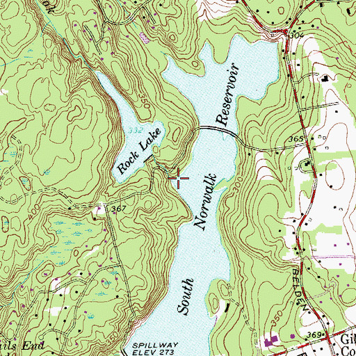 Topographic Map of Huckleberry Hills Brook, CT