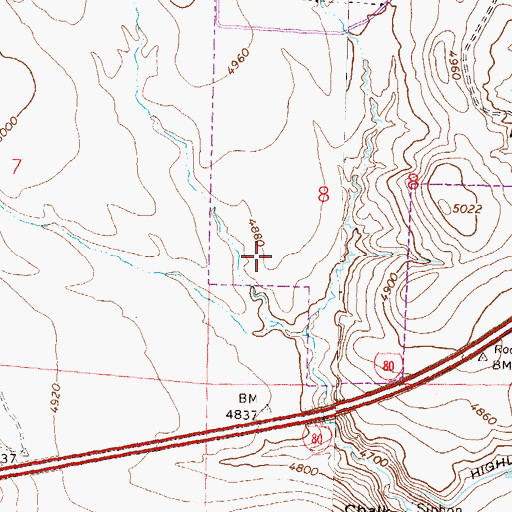 Topographic Map of Sarah Winnemucca Elementary School, NV