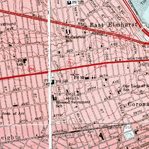 Topographic Map of Mount Olivet Gospel Church, NY