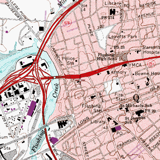 Topographic Map of New York Philadelphia Presbyterian Church, NY