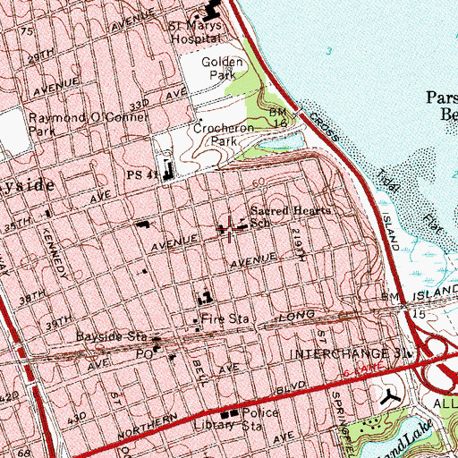 Topographic Map of Sacred Heart Catholic Church, NY