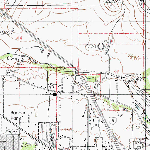 Topographic Map of Hamilton Creek, OR