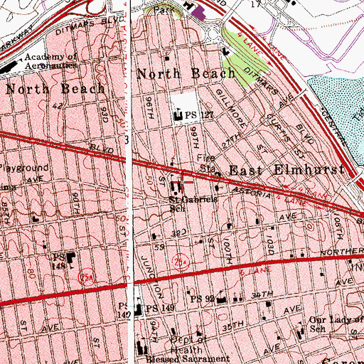 Topographic Map of Saint Gabriel's Roman Catholic Church, NY