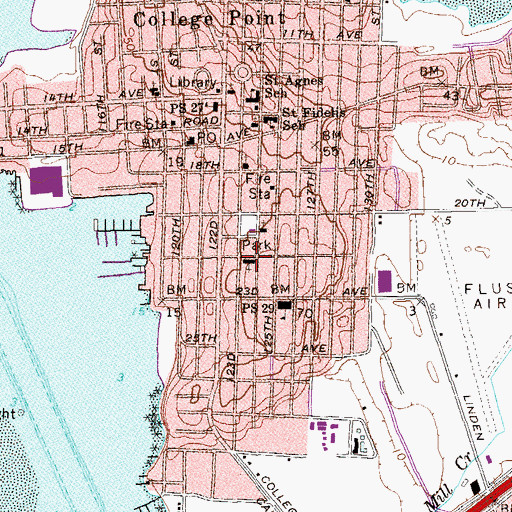 Topographic Map of Saint John's Lutheran Church, NY