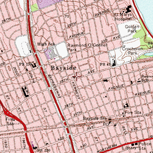 Topographic Map of Saint Josaphat Roman Catholic Church, NY
