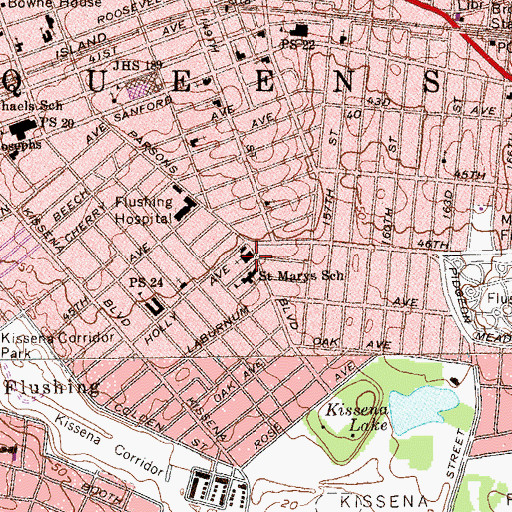 Topographic Map of Saint Mary's Nativity Church, NY