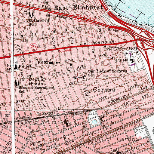 Topographic Map of Seventh Day Adventist Church, NY