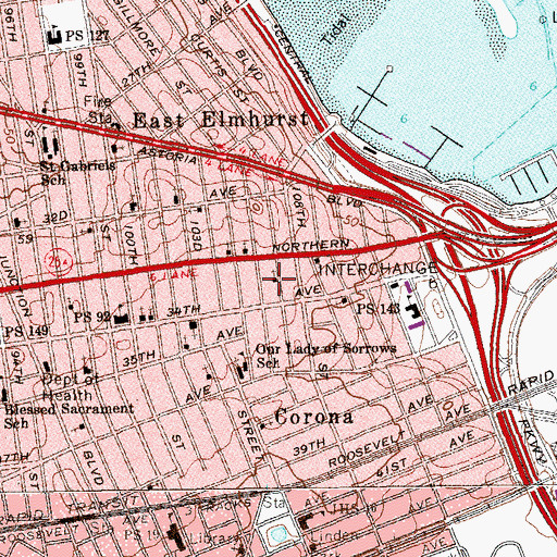 Topographic Map of Young Nak Presbyterian Church, NY