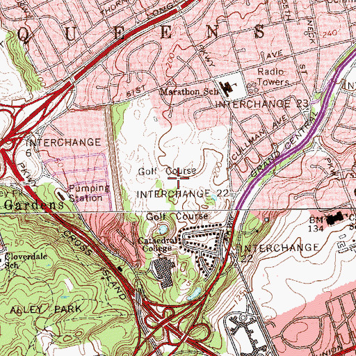 Topographic Map of Douglaston Park Golf Course, NY