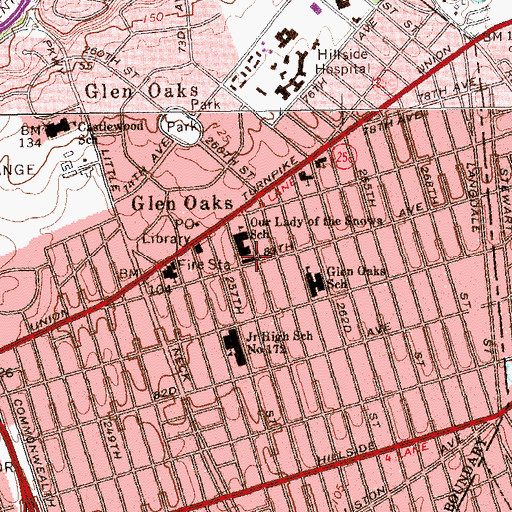 Topographic Map of Our Lady of the Snows Church, NY