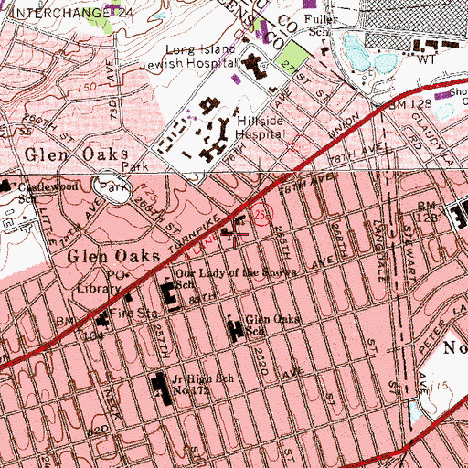 Topographic Map of Saint Paul's Lutheran Church, NY