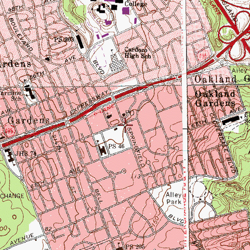 Topographic Map of Fire Department New York Ladder 160 Engine 326, NY