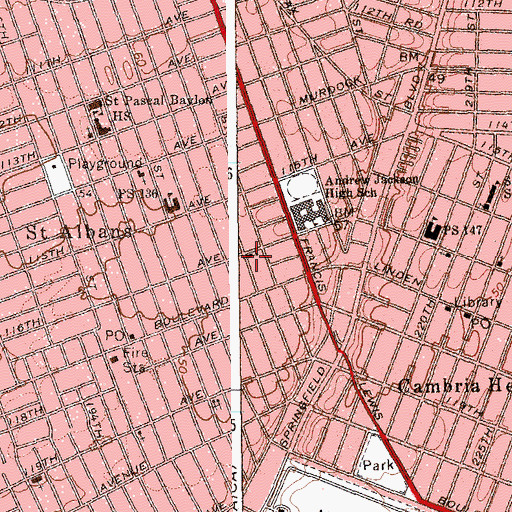 Topographic Map of English Lutheran Church, NY