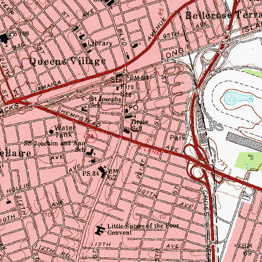 Topographic Map of Grace Lutheran Church, NY