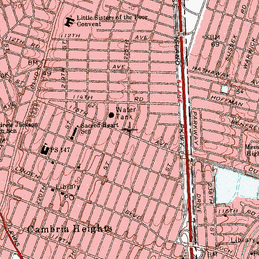 Topographic Map of Prince of Peace Lutheran Church, NY