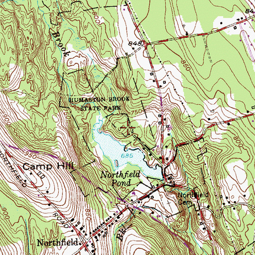 Topographic Map of Humaston Brook State Park, CT