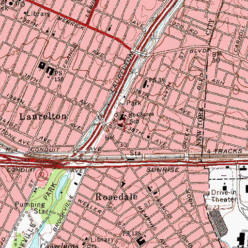 Topographic Map of Saint Clare Roman Catholic Church, NY
