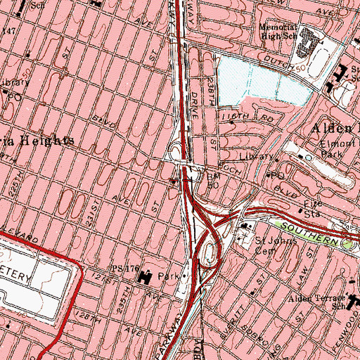 Topographic Map of Saint David's Episcopal Church, NY