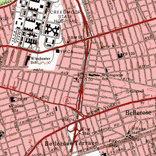 Topographic Map of Saint Gregory the Great Church, NY
