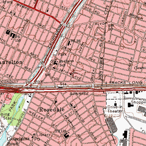 Topographic Map of Saint Peter's Episcopal Church, NY