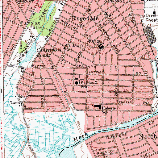 Topographic Map of Saint Pius X Church, NY