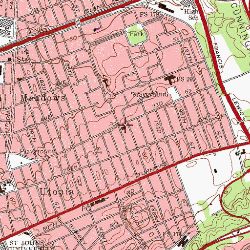 Topographic Map of Christ Evangelical Lutheran Church, NY