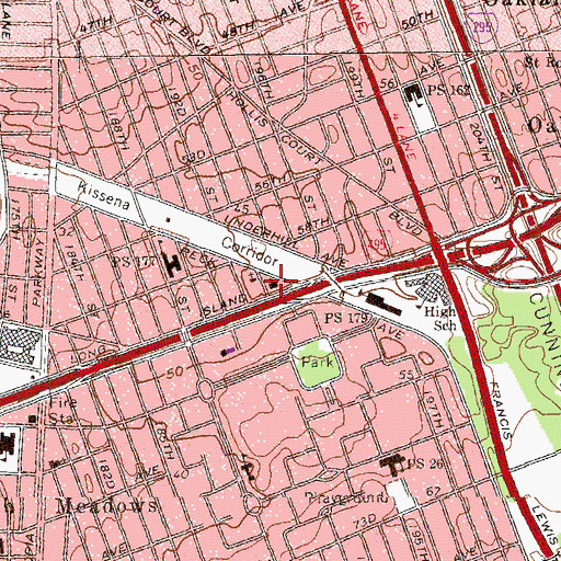 Topographic Map of Fresh Meadows Jewish Center, NY