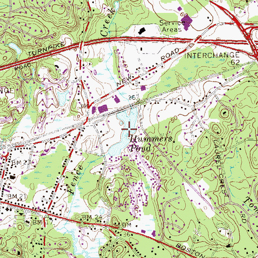 Topographic Map of Hummers Pond, CT