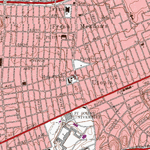 Topographic Map of Holy Family Roman Catholic Church, NY