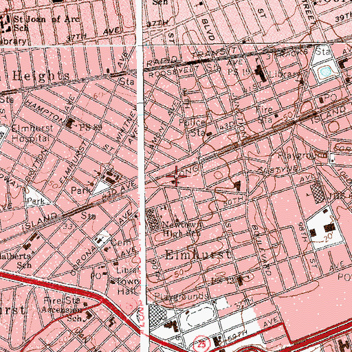 Topographic Map of Iglesia Pentecostal Unida, NY