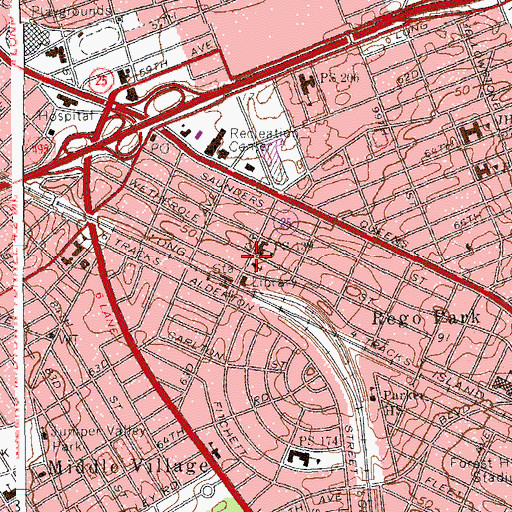 Topographic Map of Our Saviour Lutheran Church, NY