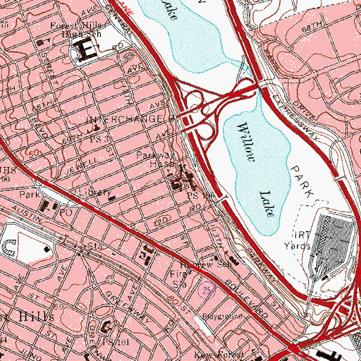 Topographic Map of Reform Temple of Forest Hills, NY