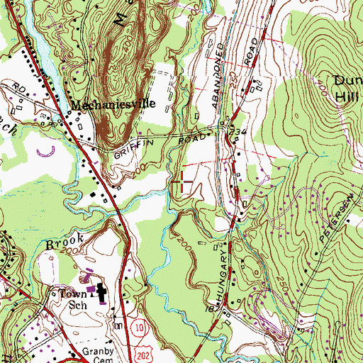 Topographic Map of Hungary Brook, CT